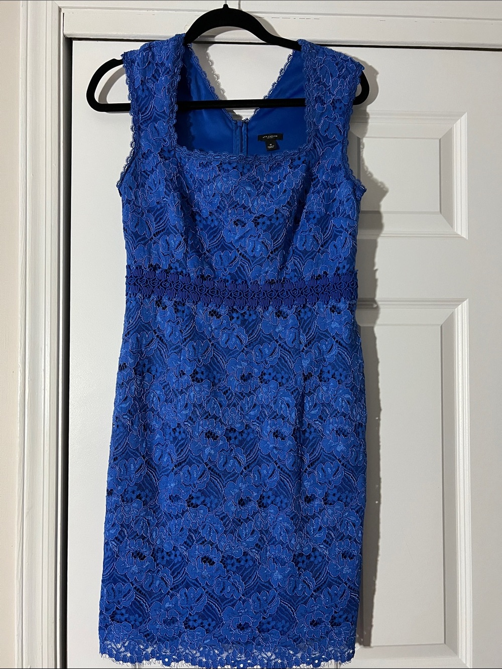 Ann Taylor Royal Blue Lace Sheath Dress -